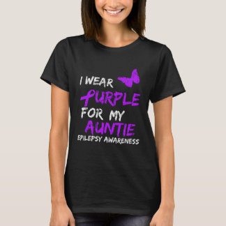 Epilepsie Ik Draag Paars voor mijn tante Ribbon T-shirt