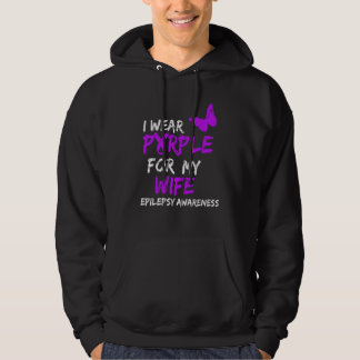 Epilepsie Ik Draag Paars voor mijn vrouw lint Hoodie