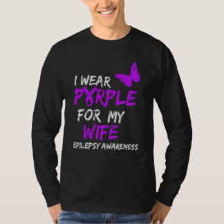 Epilepsie Ik Draag Paars voor mijn vrouw lint T-shirt