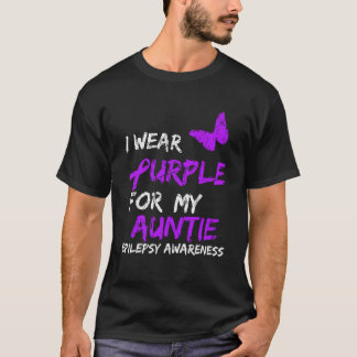 Epilepsie Ik Draag Paarse voor mijn tante lint Pul T-shirt