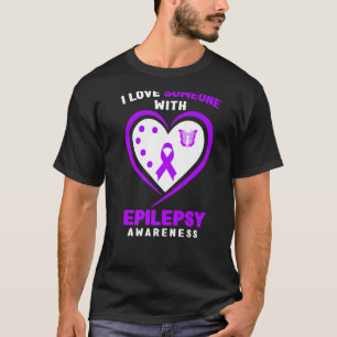 Epilepsie Ik hou van iemand met epilepsiebewustzij T-shirt
