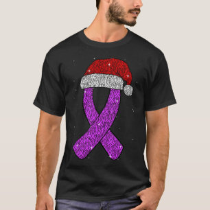 Epilepsie Kerstmuts Paarse Bewustzijnslint Aanval T-shirt