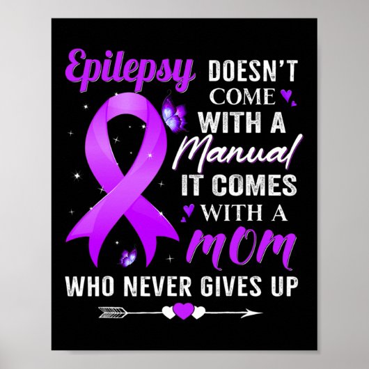 Epilepsie komt niet met een Manual Awareness Purp Poster (Voorkant)