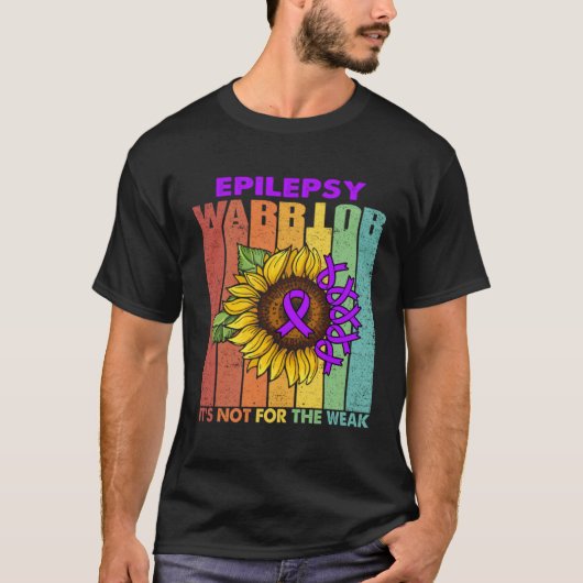 Epilepsie krijger niet voor de zwakke zonnebloem P T-shirt (Voorkant)