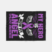 Epilepsie lint Mijn held is nu mijn engel epilepsi Fleece Deken (Voorkant (Horizontaal))