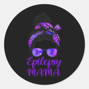 Epilepsie Mama Rommelige Knot Haar Gles Byndana Pa Ronde Sticker
