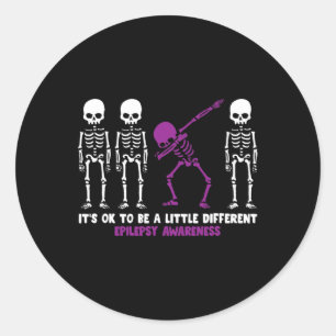 Epilepsie moeder warrior awareness paarse hallowee ronde sticker