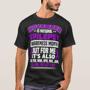 Epilepsie Survivor Paars Ribbon Epilepsy Bewusthei T-shirt