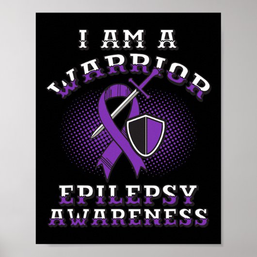 Epilepsie Warrior Epilepsie Epileptische aanval Di Poster (Voorkant)