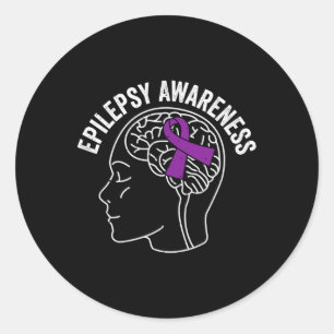 Epilepsiebewustzijn 5 ronde sticker