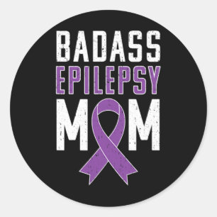 Epilepsiebewustzijn Door Epilepsie Moeder Paarse L Ronde Sticker