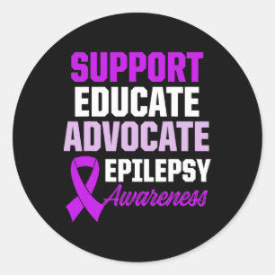 Epilepsiebewustzijn Epileptische Krijger Overleven Ronde Sticker
