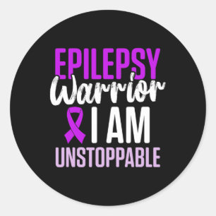 Epilepsiebewustzijn Epileptische Krijger Overleven Ronde Sticker