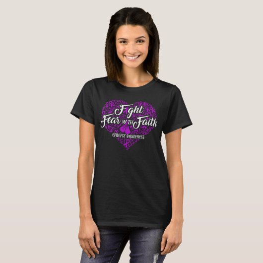epilepsiebewustzijn hart t-shirt (Voorkant volledig)