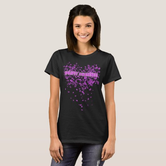 epilepsiebewustzijn hart t-shirt (Voorkant volledig)