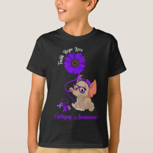 Epilepsiebewustzijn Olifant Geloven Hoop Liefde Su T-shirt