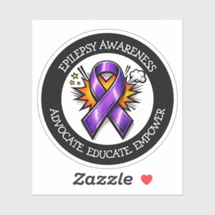 Epilepsiebewustzijn Paarse bewustzijnslint Sticker