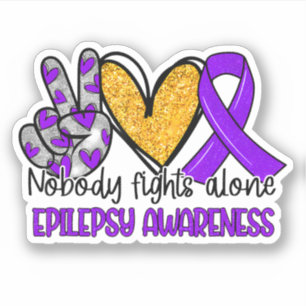 Epilepsiebewustzijn Paarse Lint Steun Sticker
