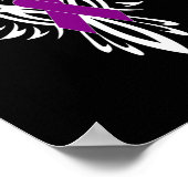 Epilepsiebewustzijn Paarse Ribbon Phoenix Poster (Hoek)