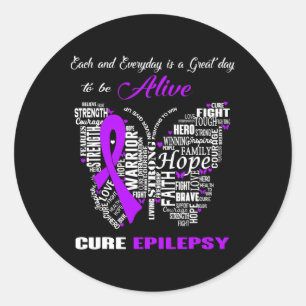 Epilepsiebewustzijn Paarse Vlinders Ronde Sticker