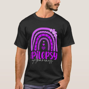 Epilepsiebewustzijn-regenboog Paars .co T-shirt