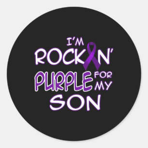Epilepsiebewustzijn Rockin' Paarse Lint Voor Mijn Ronde Sticker