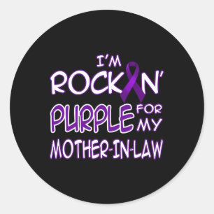 Epilepsiebewustzijn Rockin' Paarse Lint Voor Moede Ronde Sticker