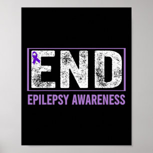 Epilepsiebewustzijn - Stop Epilepsie Paarse Epilep Poster