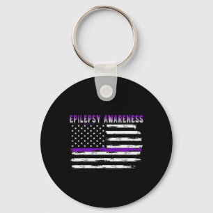 Epilepsiebewustzijn Vlag Van De VS Amerikaanse Epi Sleutelhanger