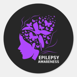 Epilepsiebewustzijn voor vrouwen ronde sticker