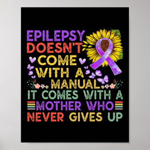 Epilepsiebewustzijn zonnebloemwarrior paars vinta poster