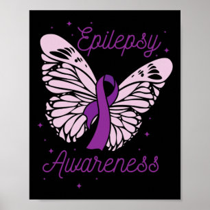 Epilepsiebewustzijnsmaand Paarse Lint Voorstander Poster