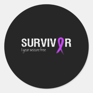 Epilepsiebewustzijnsmaand We dragen paarse lintste Ronde Sticker