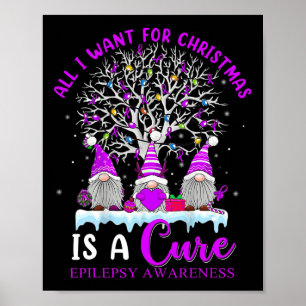 Epilepsiebewustzijnsornament Kerstboomkabouters Poster