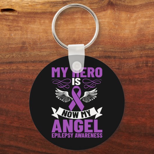 Epilepsielint Mijn held is nu mijn engel Epilepsie Sleutelhanger (Voorkant)