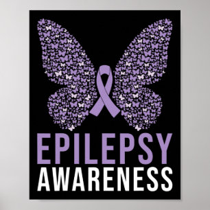 Epilepsy Awareness Butterfly Ribbon Poster