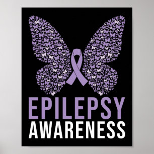 Epilepsy Awareness Butterfly Ribbon Poster