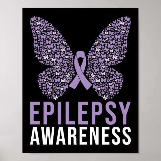 Epilepsy Awareness Butterfly Ribbon Poster (Voorkant)