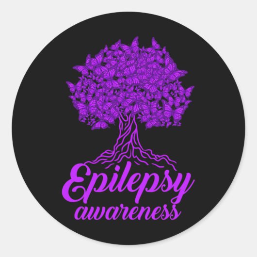Epilepsy Awareness Butterfly  Ronde Sticker (Voorkant)