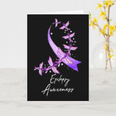 Epilepsy Awareness Dragonfly November We Wear Purp Kaart (Gele Bloem)