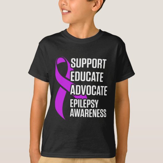 Epilepsy Awareness Educate Epileptic Warrior Survi T-shirt (Voorkant)