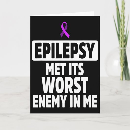 Epilepsy Awareness Enemy Epileptic Warrior Survivo Kaart (Voorkant)