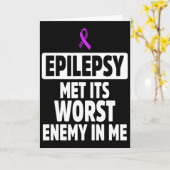 Epilepsy Awareness Enemy Epileptic Warrior Survivo Kaart (Gele Bloem)