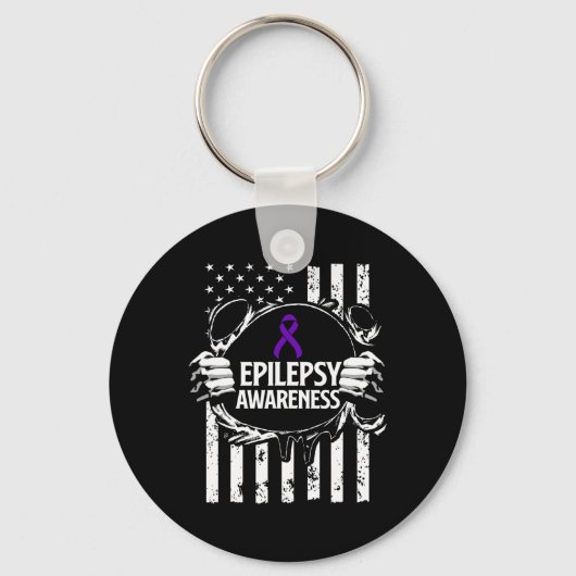 Epilepsy Awareness Epileptic Warrior Survivor 16  Sleutelhanger (Voorkant)