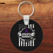 Epilepsy Awareness Epileptic Warrior Survivor 16  Sleutelhanger (Voorkant)