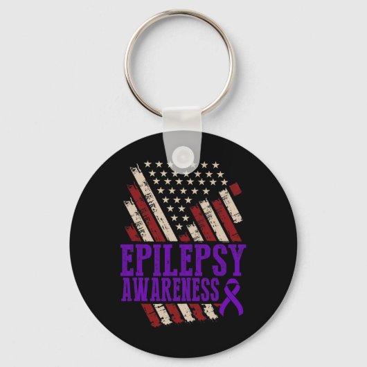 Epilepsy Awareness Epileptic Warrior Survivor 17 Sleutelhanger (Voorkant)