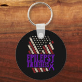 Epilepsy Awareness Epileptic Warrior Survivor 17 Sleutelhanger (Voorkant)