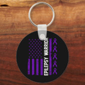 Epilepsy Awareness Epileptic Warrior Survivor 7 Sleutelhanger (Voorkant)