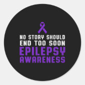 Epilepsy Awareness Fun Beat Epileptic Warrior Surv Ronde Sticker (Voorkant)