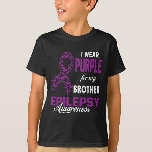 Epilepsy Awareness I Wear Purple For My Brother Fa T-shirt (Voorkant)